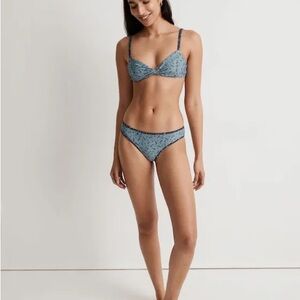 Madewell Blue Patterned Bikini Set